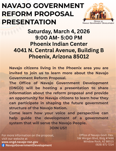 Phoenix Navajo Community Forum, Phoenix, AZ, Saturday, April 4, 2026, 9:00 AM