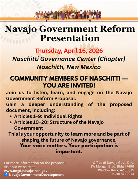 Naschitti Community Presentation- Thursday, April 16, 2026